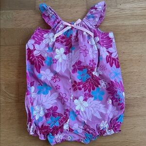 Hawaiian Floral Pink Baby Romper for baby